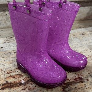 NWOT Sparkly Purple Kids Rain Boots